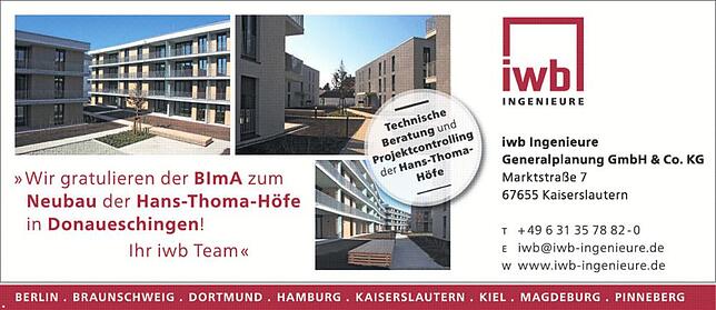 Bild 2: Neubau Hans-Thoma- Höfe Donaueschingen: Die Hans-Thoma-Höfe nehmen Form an und haben bereits erste Bewohner