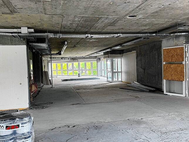 Das dritte Obergeschoss ist derzeit noch Baustelle.