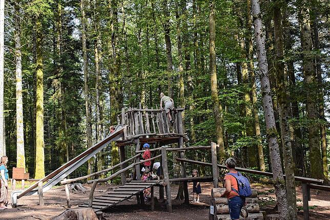 Spiel und Spaß für Familien bietet der KugelWaldPfad in Birkendorf. Viele Besucher zieht der Pfad seit der Einweihung 2021 an. Foto: ...