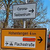Die Strecke zum Testzentrum ist ab Mengen hervorragend ausgeschildert.