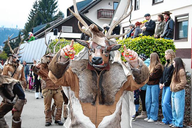 Bild 14: Herrischrieder Dorffasnacht: Hooriwälder und Dorfbuebe zeigen beeindruckende Masken