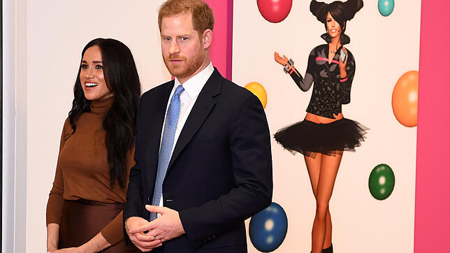 Herzogin Meghan und Prinz Harry Anfang des Monats in London bei einer Ausstellung der kanadischen Künstlerin Skawennati.