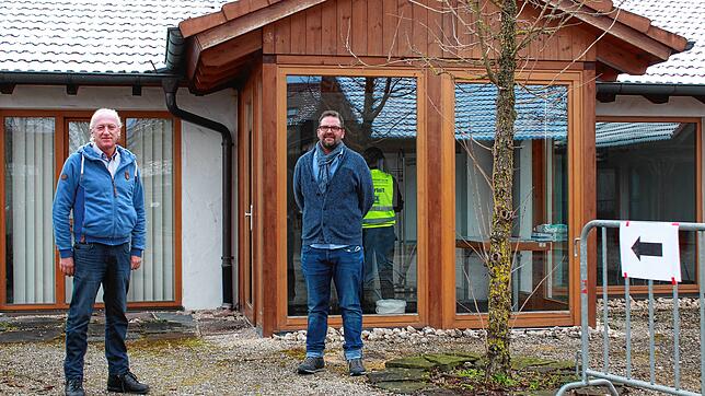 Projektleiter Andreas Diedler (links) und Andreas Weigold von der Eventbande GmbH, die in Zusammenarbeit mit der Stadt den ...