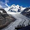 Der Aletschgletscher in der Nähe von Goms. Die Schweizer Gletscher haben nach 2022 ein zweites Extremjahr erlebt.