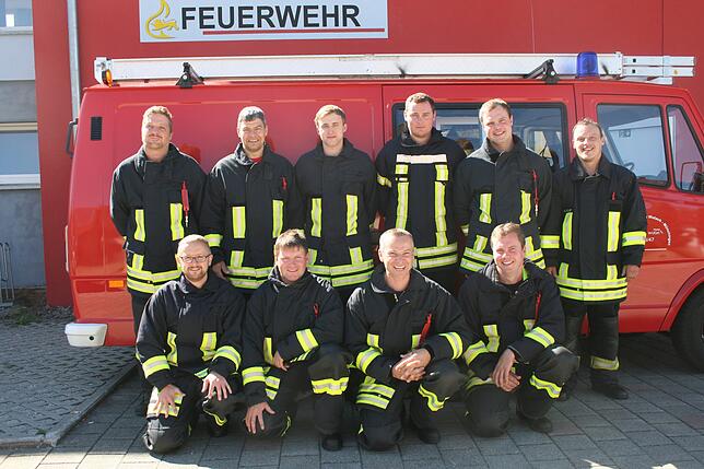 Silber: Die Truppe der Feuerwehr Münchingen mit (hinten, von links): Tobias Schwenninger, Gerald Hogg, Martin Müller, Tim Hugel, Phillip ...