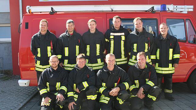 Silber: Die Truppe der Feuerwehr Münchingen mit (hinten, von links): Tobias Schwenninger, Gerald Hogg, Martin Müller, Tim Hugel, Phillip ...