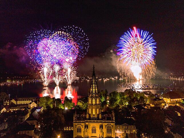 Das Feuerwerk zum Seenachtfest 2019.