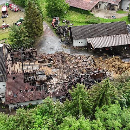 Brand eines Bauernhofs in Eriskirch