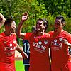 Rekord-Serie: Zehn Mal ging Spitzenreiter FC Tiengen 08 &ndash; hier Yannik Stauch, Daniel Guznenko, Urtan Aliaj und Bruno Golic (von ...