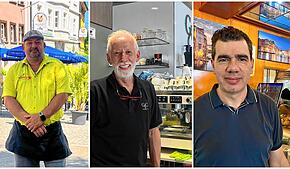 Von links: Die Gastronomen Thomas Rahde, Roberto da Ros und Massimiliano Longo.