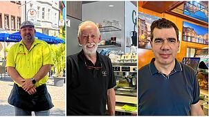 Von links: Die Gastronomen Thomas Rahde, Roberto da Ros und Massimiliano Longo.