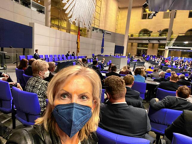 Selfie aus dem Plenarsaal am Samstag.