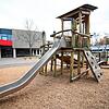 Gespenstische Ruhe auf dem Schulhof: Die Burgbergschule in Zeiten von Corona.