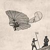 Otto Lilienthal bei einem Flug von der Maihöhe in Berlin, 1893: Der Fotograf war Ottomar Anschütz (1846&ndash;1907).
