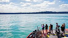 Wer am Bodensee ist, will Schiff fahren, hier die Fähre Konstanz – Meersburg. Mit ein bisschen Geschick ist sogar das ohne Zusatzkosten ...