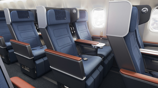 Gediegen: Wer über den Wolken reist, will bequem sitzen. Hier das Sitzmodell Premium Economy Class des Flugzeugsitze-Herstellers ZIM ...