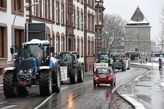 Bild 17: Traktoren umrunden die Stadt: Jetzt demonstrieren die Landwirte auch in Konstanz!