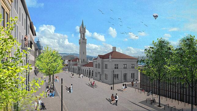 So soll der Bahnhofvorplatz nach dem Umbau – die Fertigstellung ist für das Jahr 2025 avisiert – aussehen. Doch ganz so ...