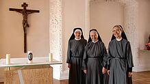 Die letzten drei Liobaschwestern (von links): Sr. Edellint Hebauf, Oberin Sr. Walburg Haag und Sr. Herrad Kientz verlassen aus ...