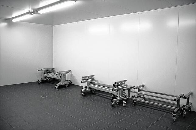 Eine der Kühlkammern des Krematoriums in VS-Schwenningen. Für Führungen wird sie leergeräumt, denn Roland Kleiser will keine Schau ...