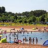 Der Brombachsee in Bayern (Archivbild). In dem Badesee in Mittelfranken hat ein Wels mindestens fünf Badegäste verletzt. Ein Polizist ...