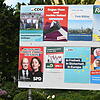 Wie viele Wahlplakate verträgt Tengen? Bei der Wahl im Juni 2024 hingen an dieser Anschlagwand in Steißlingen gleich acht Plakate. ...