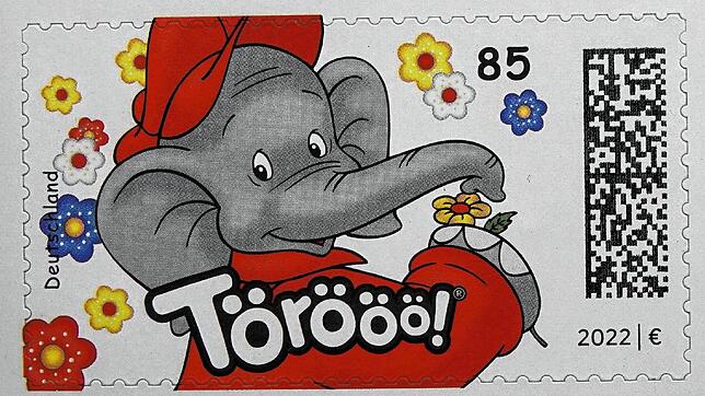 Törööö! Die Benjamin Blümchen-Briefmarke, 85 Cent das Stück.