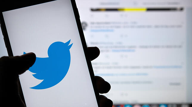 Das Logo des sozialen Mediums Twitter.