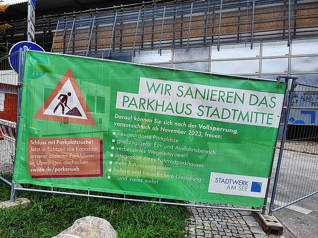Sanierungsarbeiten am Parkhaus Stadtmitte.