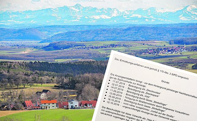 Das Tengener Städtle und im Hintergrund die Schweizer Alpen. In einem der acht Ortsteile leiden Bewohner seit Jahren unter einer ...