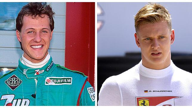 Michael Schumacher (links) im Alter von 22 Jahren, als er 1991 seine Formel-1-Karriere begann. Sein erstes Rennen bestritt er für ...