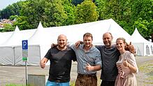 Sie freuen sich auf die neue Waldshuter Chilbi vom 16. bis 21. August (von links): Die neuen Festwirte Hannes, Sebastian, Bernhard und ...