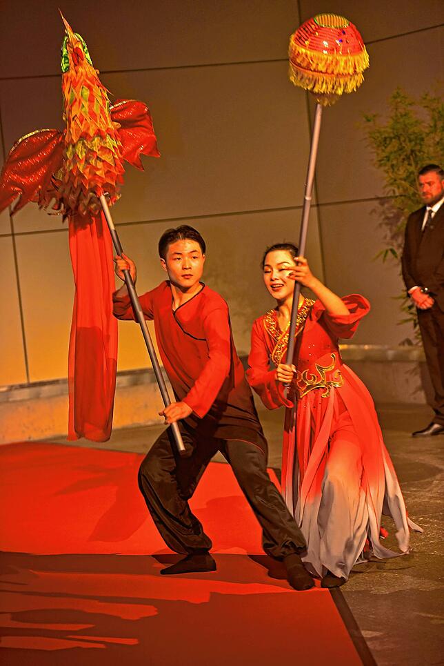 Exotik beim IHK-Neujahrsempfang: Der Auftritt des chinesischen Botschafters in Deutschland wird im Jahr 2020 traditionell umrahmt.
