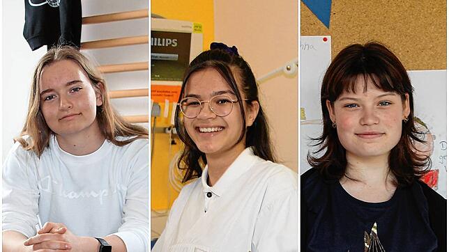 Sie bekommen im Bogy-Praktikum einen Einblick in verschiedene Berufe (von links): Louisa Hirling war in einer Physiotherapie-Praxis, ...