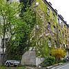 Über die Jahre eingewachsener Block, in dem sich WGs in hohen Räumen und an langen Fluren befinden, die von der &bdquo;Neuen ...