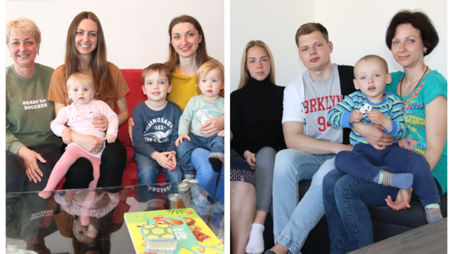 Alina Hutarova (rechts im linken Bild) und Evgeniy Parfonov (rechts) kurz nach ihrer Ankunft in der Region. Was wurde aus ihnen?