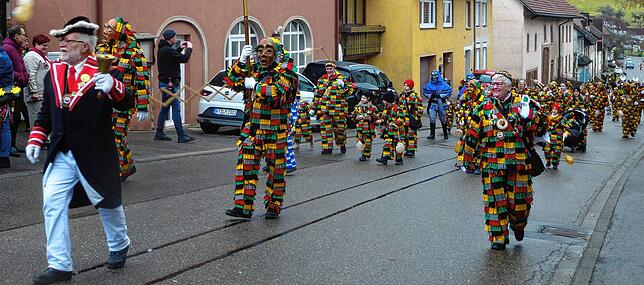Die Hungrigen Stühlinger hatten sich wie stehts am Fasnachtssonntag für die Umzüge in den Ortsteilen aufgeteilt.