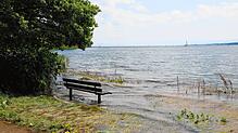 Wie hier in Konstanz steht der Bodenseepegel seit mehr als 30 Tagen über der Hochwassermarke. Das gab es in den vergangenen 50 Jahren ...