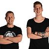 Sie können die Aufregung um ihren Partyknaller gar nicht verstehen: Robin Leutner (rechts) und Michael Müller, die als &bdquo;DJ Robin ...