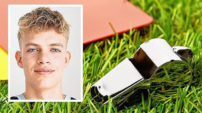 Jakob Stier pfeift für die SG Dettingen-Dingelsdorf.