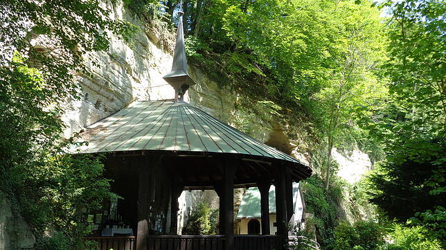 Die Wallfahrtsstätte Maria im Stein. Die Legende besagt, dass Alberto von Bodman während der Zeit der Kreuzzüge aus türkischer ...