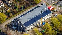 So sah die Scheffelhalle vor wenigen Wochen aus (Ende März). Der Bau ist fast abgeschlossen.