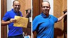 Sie wollen es wissen: Klettgaus Bürgermeister Ozan Topcuogullari (links) bewirbt sich um seine Wiederwahl, Herausforderer Michael Ehm ...