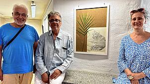 Freuen sich über die fruchtbare Kooperation: Christiana Dessecker, Überlinger Dozentin der Jugendkunstschule, und Wilfried Zimmermann ...