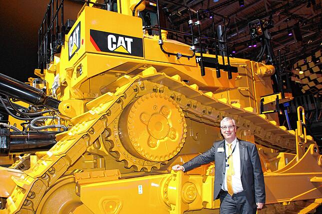 Großes Gerät: Peter Gerstmann, Vorsitzender der Geschäftsführung der Zeppelin GmbH, auf der Baumaschinenmesse Bauma 2019 in München.
