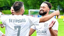 Torschützen unter sich: Jason Cerimi (rechts, auf dem Archivbild) traf drei Mal für den SV Blau-Weiß Murg beim SV Jestetten. Das 4:4 ...