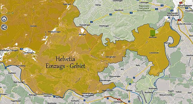 Das Einzugsgebiet des Schweizer-Vereins Helvetia Jestetten und Umgebung.