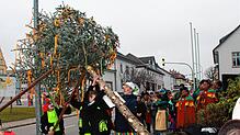 An Dreikönig 2017 ist der erste Murger Narrenbaum vom Fröscheloch-Echo und Bürgermeister Adrian Schmidle gestiftet worden.