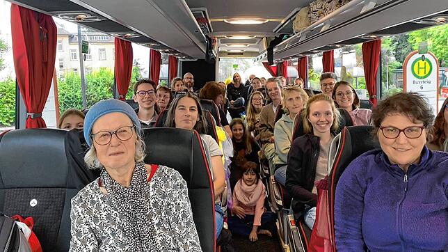 Die Teilnehmer der Regionalgruppe Waldshut-Lörrach-Müllheim der Deutschen Zöliakie-Gesellschaft. Das Foto wurde wegen Regen im Bus ...