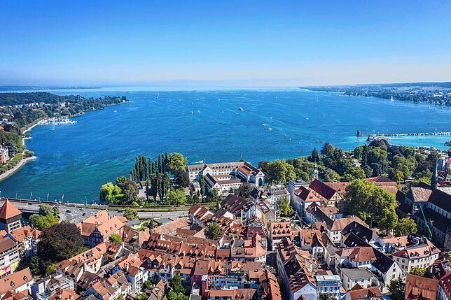 Blick auf den „halben“ See von Konstanz aus. Rundherum sind es auf der Strecke, die sich Matthias Kolley ausgesucht hat, 210 ...
